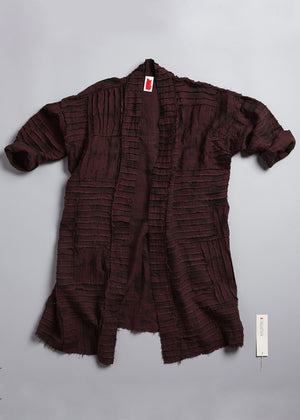 
                  
                    Load image into Gallery viewer, Pieced Lounge Coat in Claret + Anthracite
                  
                