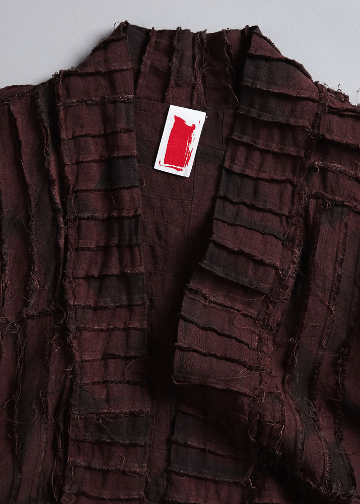 
                  
                    Load image into Gallery viewer, Pieced Lounge Coat in Claret + Anthracite
                  
                